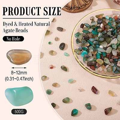 250G Dyed & Heated Natural Agate Beads G-TA0002-73E-1