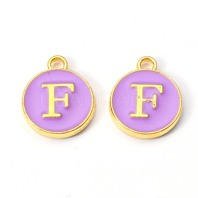 Golden Plated Alloy Enamel Charms X-ENAM-S118-10F-1