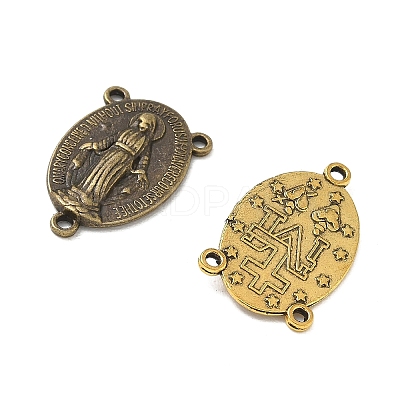 Tibetan Style Oval with Virgin Holy Rosary Center Pieces Chandelier Links TIBE-X0009-FF-1