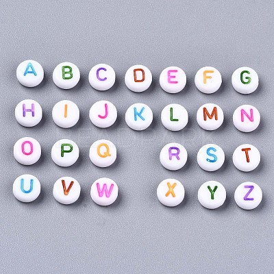 Opaque White Acrylic Beads X-MACR-N012-01-1