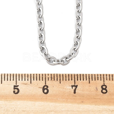 Tarnish Resistant Classic Plain 304 Stainless Steel Mens Womens Cable Chain Necklace Making STAS-P045-03P-1
