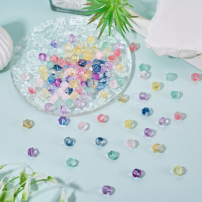 120Pcs 8 Colors Transparent Glass Beads GLAA-TA0004-25-1