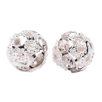 Brass Rhinestone Beads RB-JP0001-8mm-01S-1