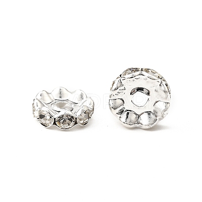 Brass Rhinestone Spacer Beads RB-A014-L12mm-01S-1