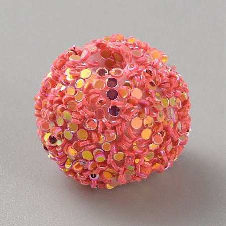 Opaque Acrylic Beads MACR-WH0010-12L-1