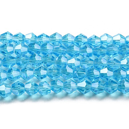 Transparent Electroplate Glass Beads Strands GLAA-F029-3mm-C19-1