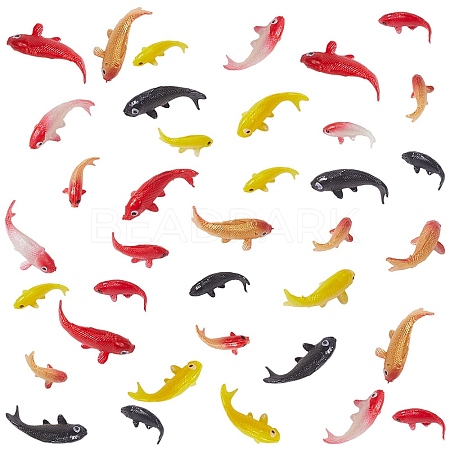 40Pcs 10 Styles PVC Imitation Fish Display Decorations DIY-CN0003-64-1