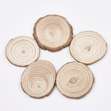 Undyed Unfinished Wooden Cabochons X-WOOD-T011-25-1