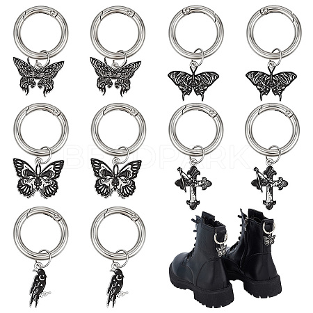10Pcs 5 Style Alloy Enamel Shoes Charms HJEW-PH02496-1