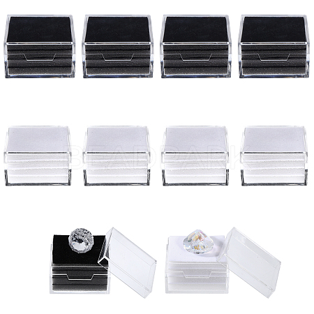 10Pcs 2 Colors Transparent Plastic Loose Gems Boxes CON-WH0105-02-1