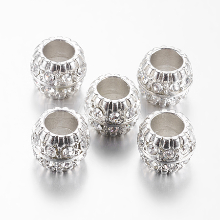 Platinum Plated Alloy Crystal Rhinestone European Beads X-MPDL-13D-7-1