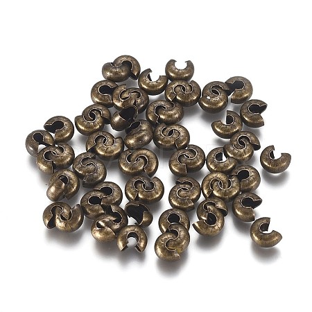 Brass Crimp Beads Covers KK-CJC0001-06C-AB-1