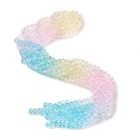 Transparent Painted Glass Beads Strands DGLA-A034-T6mm-A21-1