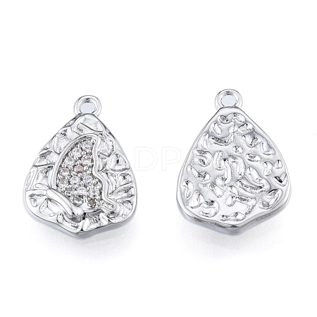 Brass Micro Pave Clear Cubic Zirconia Charms KK-N216-588P-1