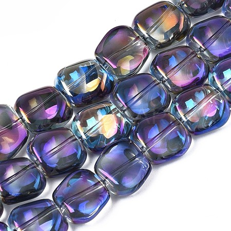 Electroplate Glass Beads Strand EGLA-S188-21-B02-1