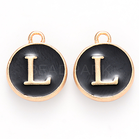 Golden Plated Alloy Charms LS-X-ENAM-S118-02L-1