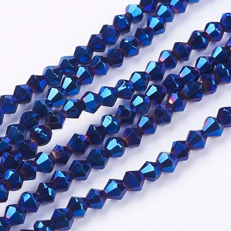 Electroplate Glass Beads Strands EGLA-S057-2-1