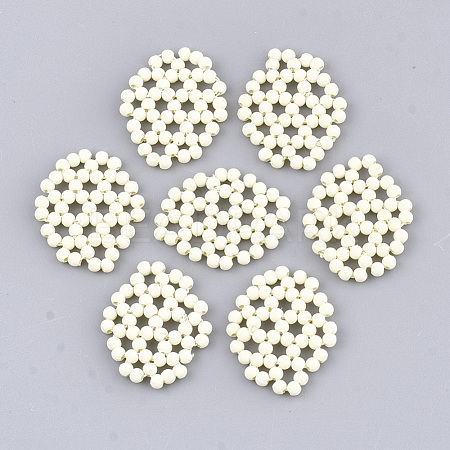 Spray Painted Acrylic Woven Beads FIND-T044-30E-1