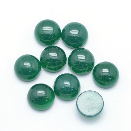 Natural Green Onyx Agate Cabochons G-P393-R16-6mm-1