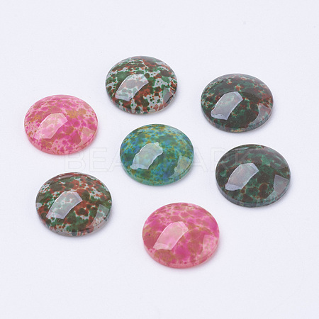 Spray Painted Glass Cabochons DGLA-R019-16mm-M-1