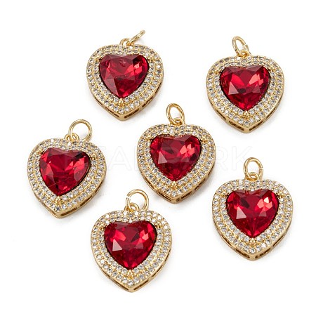 Brass Micro Pave Cubic Zirconia Pendants KK-G404-B-01Q-G-1