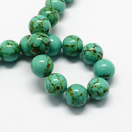 Dyed Synthetic Turquoise Gemstone Bead Strands TURQ-R032-8mm-XSS10-1