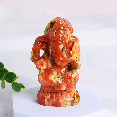 Ganesha Natural Tourmaline Healing Figurines PW-WG31949-05-1