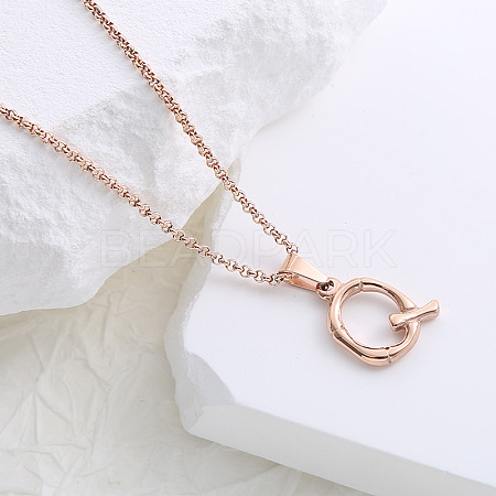 Stainless Steel Letter Pendant Necklaces for Women Men GR8130-17-1