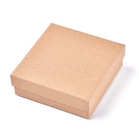 Square Kraft Paper Jewelry Boxes LS-CBOX-L008-002-1