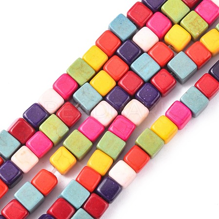Synthetic Turquoise Beads Strands TURQ-G108-4x4mm-12-1