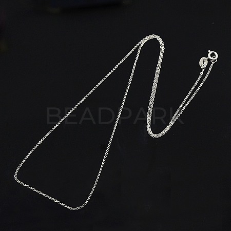 Anti-Tarnish Rhodium Plated 925 Sterling Silver Necklaces STER-M034-32B-1