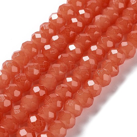 Baking Paint Imitation Jade Glass Bead Strands DGLA-A034-J8MM-A12-1