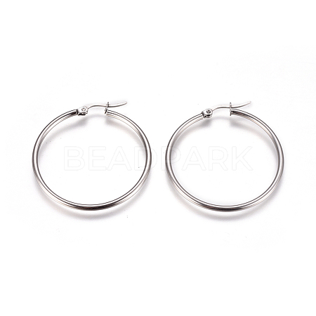 201 Stainless Steel Hoop Earrings EJEW-I232-02A-P-1