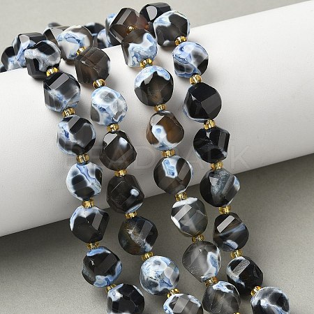 Natural Fire Crackle Agate Beads Strands G-U023-A16-01-1