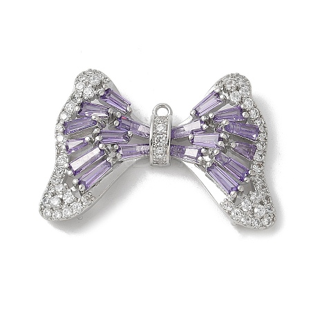 Brass Micro Pave Cubic Zirconia Pendants with Glass KK-U052-27P-01-1