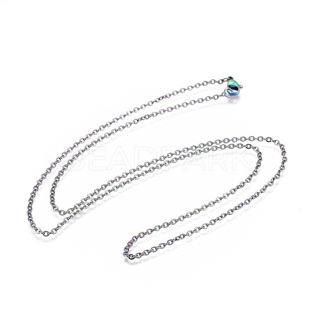 304 Stainless Steel Cable Chain Necklaces MAK-F029-01-B-1