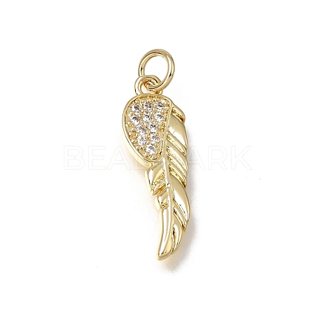 Brass Micro Pave Clear Cubic Zirconia Pendants KK-C262-22G-1
