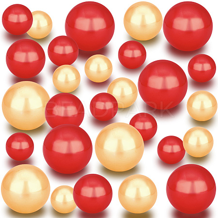   Gradient Round ABS Plastic Imitation Pearl No Hole Beads FIND-PH0007-81-1