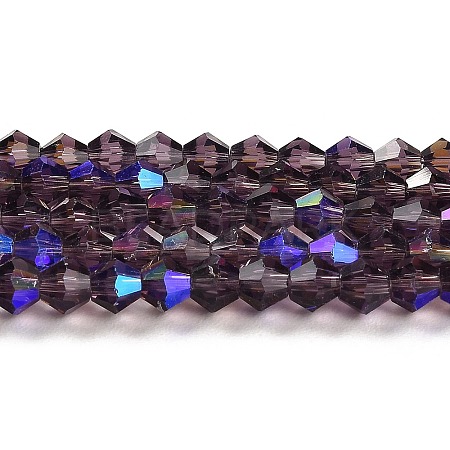 Transparent Electroplate Glass Beads Strands GLAA-F029-3mm-D04-1