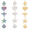 CHGCRAFT 15Pcs 15 Styles 304 Stainless Steel Pendants STAS-CA0001-97-1