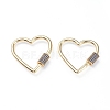 Brass Micro Pave Cubic Zirconia Screw Carabiner Lock Charms ZIRC-G156-12G-3