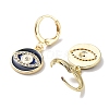 Evil Eye Golden Brass Dangle Leverback Earrings EJEW-L269-011G-02-2
