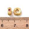 Brass Micro Pave Cubic Zirconia European Beads KK-A254-29G-3