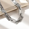 304 Stainless Steel Rectangle Link Chains Bracelets for Men & Women BJEW-D042-43P-2