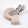 Beech Wood Baby Pacifier Holder Clips X-WOOD-T015-07-3