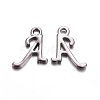 Gunmetal Plated Alloy Letter Pendants PALLOY-J718-01B-A-1