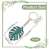 4Pc Monstera Leaf Alloy Enamel Pendant Keychain KEYC-CP0001-25-2