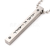 Non-Tarnish 304 Stainless Steel Ball Chain Rectangle Pendant Necklaces NJEW-K273-05P-2