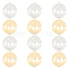 12Pcs 2 Colors 201 Stainless Steel Pendants STAS-DC0011-01-1