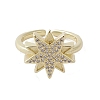 Brass with Micro Pave Cubic Zirconia  Adjustable Rings RJEW-K257-68G-2